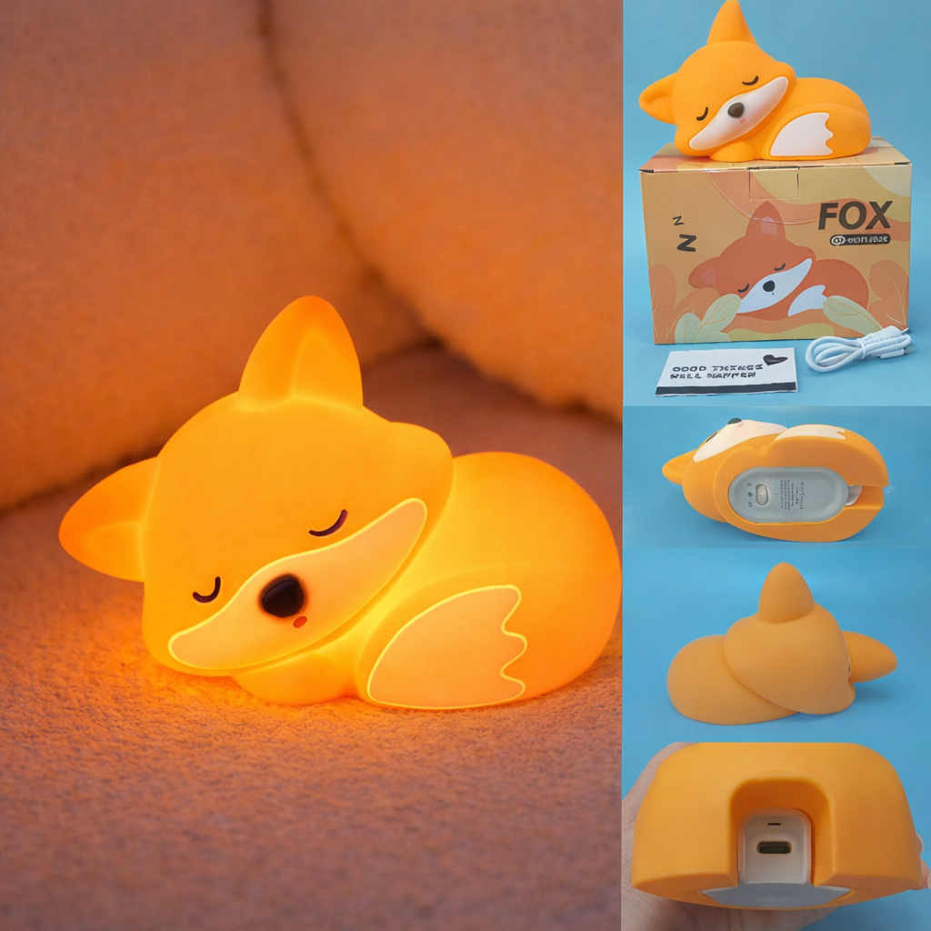 Veilleuse tactile Renard LED – Lumière douce pour enfants