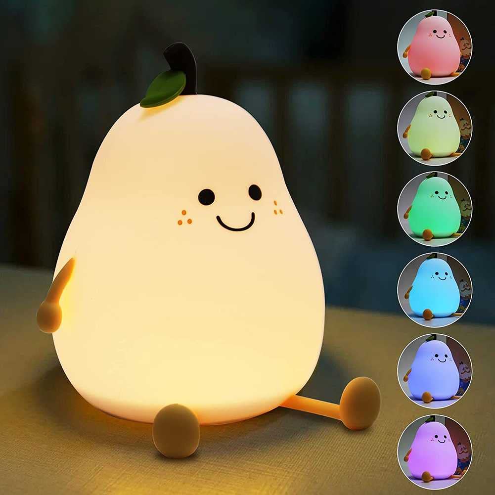 Veilleuse tactile Poire LED - Lumière douce pour enfants