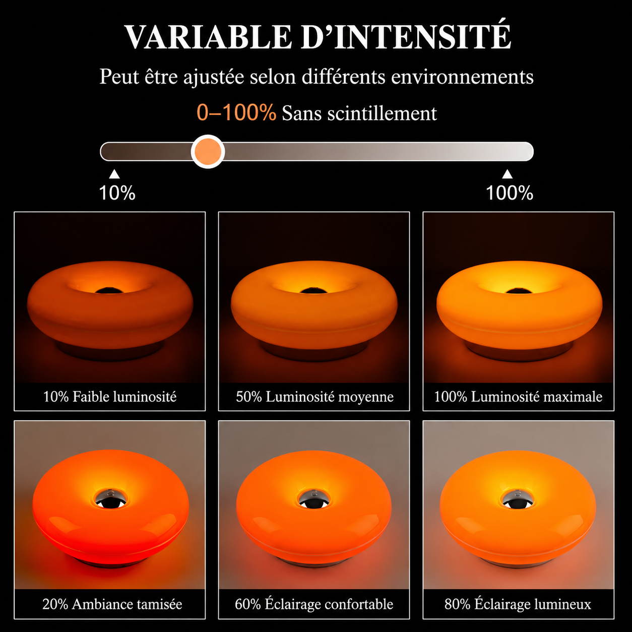 Lampe Donut Tactile LED Design
