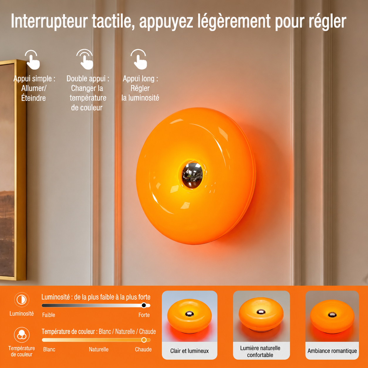 Lampe Donut Tactile LED Design
