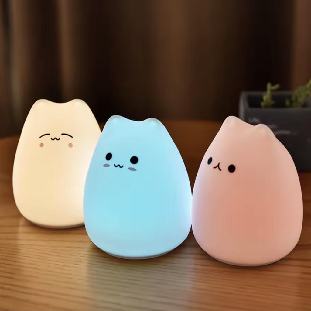Veilleuse tactile Chat LED - Lumière douce pour enfants