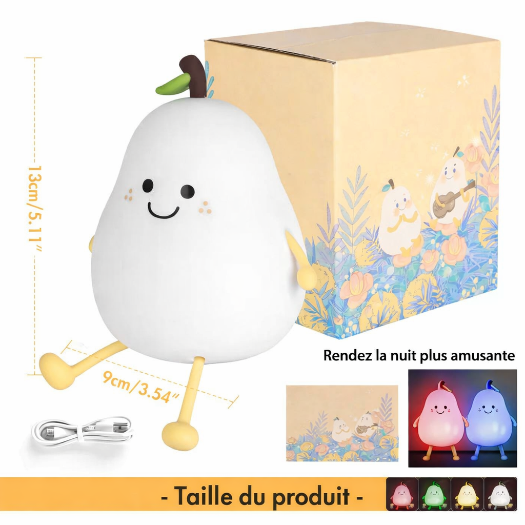 Veilleuse tactile Poire LED - Lumière douce pour enfants