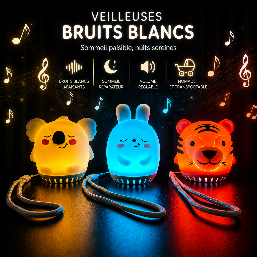 Mini Veilleuse Animaux Bruits Blancs